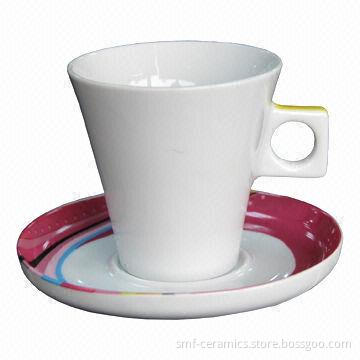 80cc Porcelain Cup/Saucer Set, Suitable for Gifts, Customized Artwork Designs are Welcome
